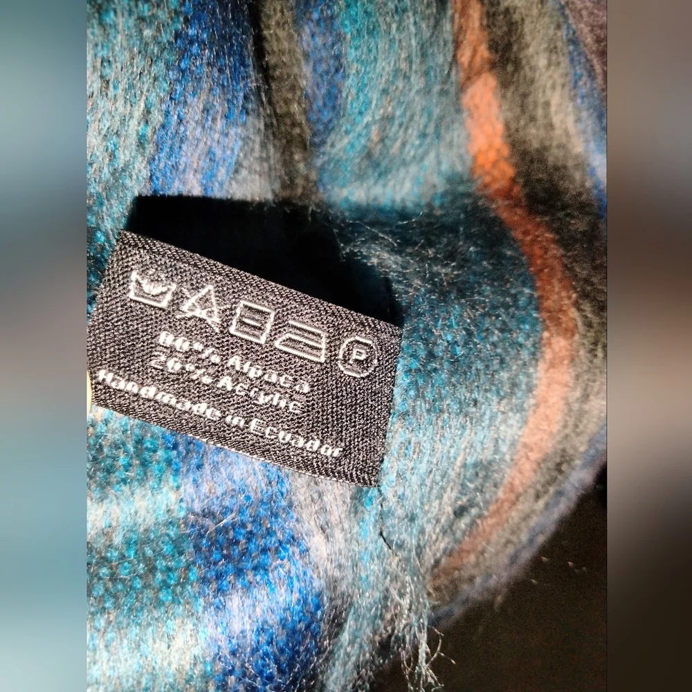 Shupaca Multicolored Striped Alpaca Blend Frayed Trim Scarf